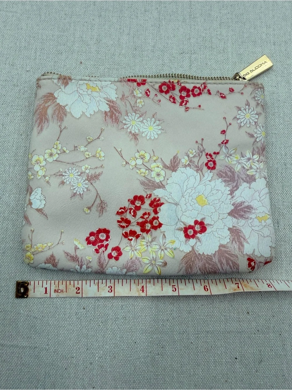Floral Zip Pouch - Pink Floral Coin Wallet